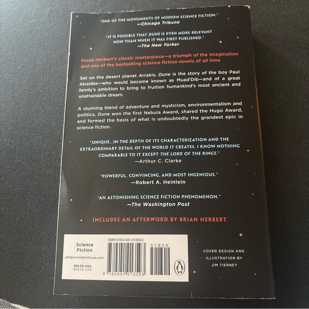 Dune (Dune Chronicles, Book 1) - Paperback By Herbert, Frank - ACCEPTABLE - Picture 2 of 2